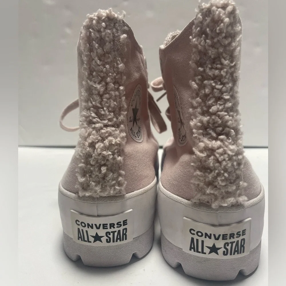 Converse All Stars Sherpa Pink High-Top Sneakers ‎ Womens 9 - Picture 8 of 12